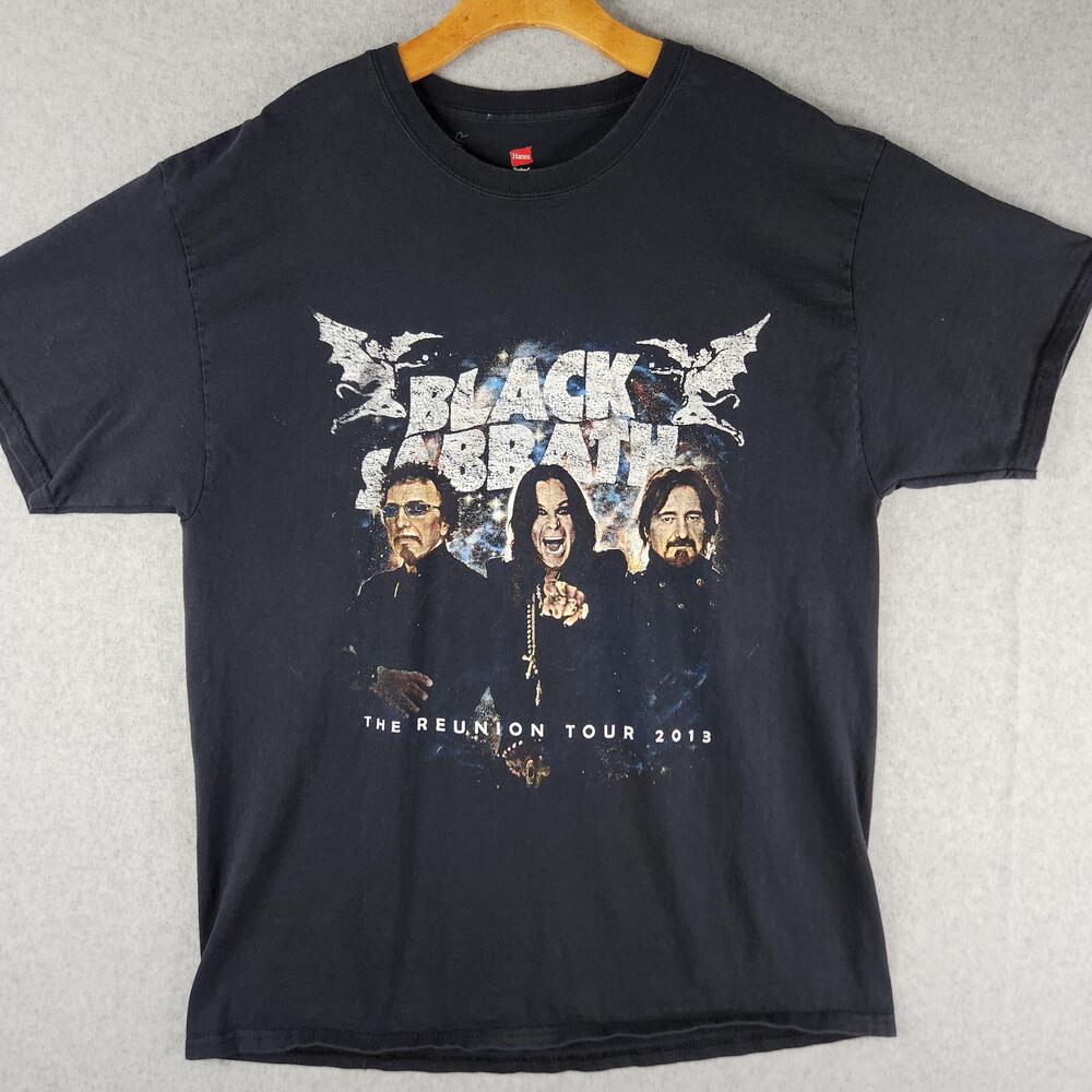 Black Sabbath Shirt Mens XL Black Reunion Tour 2013 Graphic Tee Hanes Tagless